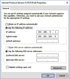 click "Use the following IP address" and fill in these details