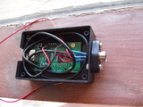 photo of project box connecting PS/2 style barrel plug from MR350P GPS to FTDI EVAL232R USB/Serial adapter